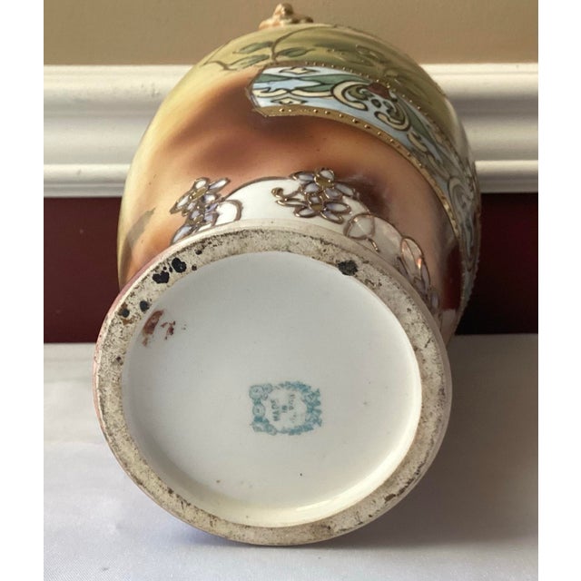 Vintage Japanese Hand Painted Porcelain Vase, Bird-Design, 12 3/4” T For Sale - Image 11 of 12