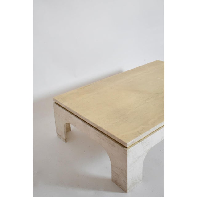 Rectangular Travertine Coffee Table, 1970s For Sale - Image 4 of 5