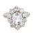 Contemporary Mid Century Gia 3.30 Carat Diamond 18k White Gold Cluster Ring, Size 7.75 For Sale - Image 3 of 6