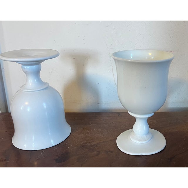 Antique Early 19th Century French Empire White Opaline Glass Wine Goblets Circa 1820 - A Pair For Sale - Image 10 of 12