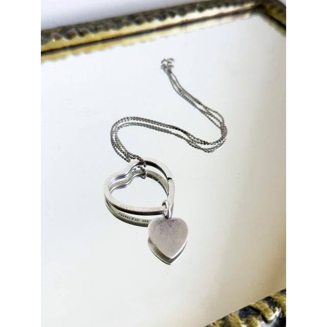 Vintage Tiffany & Co. Sterling Silver Heart on Heart Pendant Necklace 1990s For Sale - Image 10 of 14