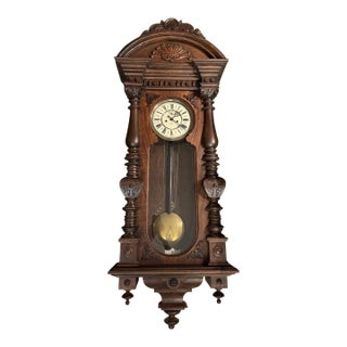 Gustav Becker Antique 2 Weight Vienna Regulator Wall Clock For Sale