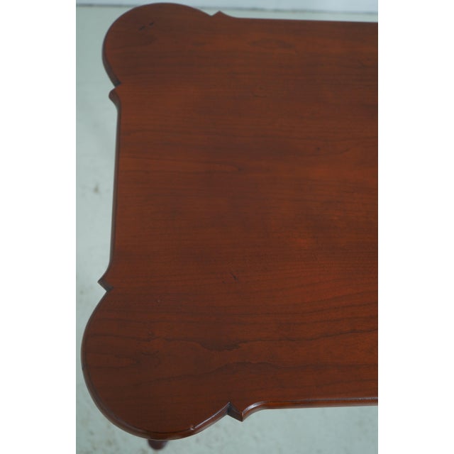 Brown Kindel Chimney Hill Cherry Scalloped Top Tea Table For Sale - Image 8 of 14