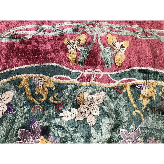1920s 1920s Antique Art Nouveau Style Rug For Sale - Image 5 of 13