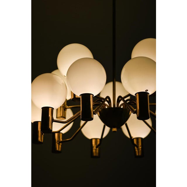 Metal Model T-372/15 Ceiling Lamp attributed to Hans-Agne Jakobsson, 1950s For Sale - Image 7 of 9