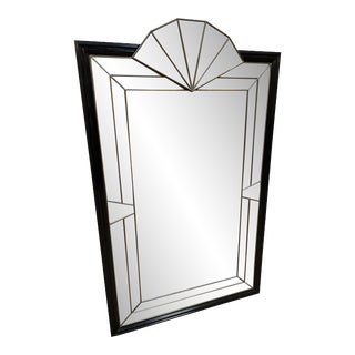 1970s Art-Deco LaBarge Leaded Glass Mirror For Sale