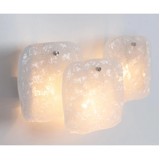 Glass Large Wall Lights in Murano Glass from Kalmar, Austria, 1960s, Set of 2 For Sale - Image 7 of 12