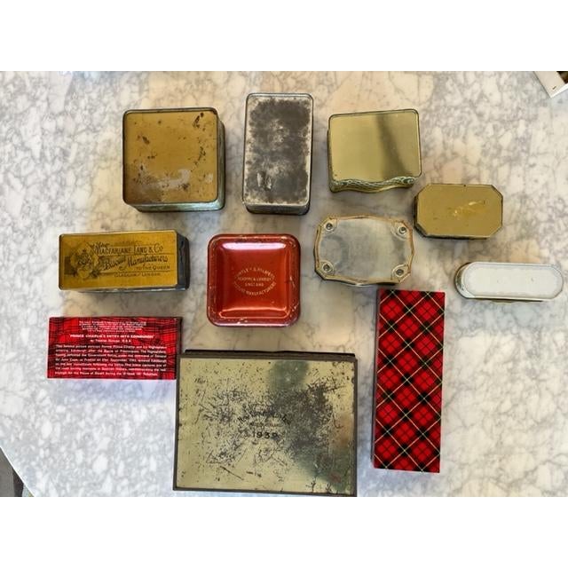 LOT of 11 antique or vintage biscuit/cookie/shortbread/candy/ginger/coffee/tea TINS! One way to develop unique decor is...