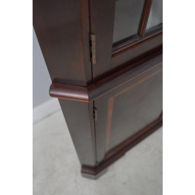Brown Stickley Mahogany Corner China Cabinet For Sale - Image 8 of 13