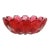 Vintage Murano Seguso Vetri d'Arte Sommerso Cranberry Red Bubbles Italian Art Glass Scallop Rim Bowl For Sale