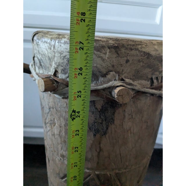 African Tribal Carved Drum 20th Century For Sale - Image 10 of 14
