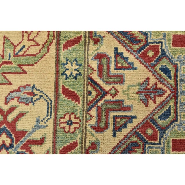 Red Kazak Rug 8’1” X 9’10” Red Wool Tribal Hand-Knotted Oriental Carpet For Sale - Image 8 of 15