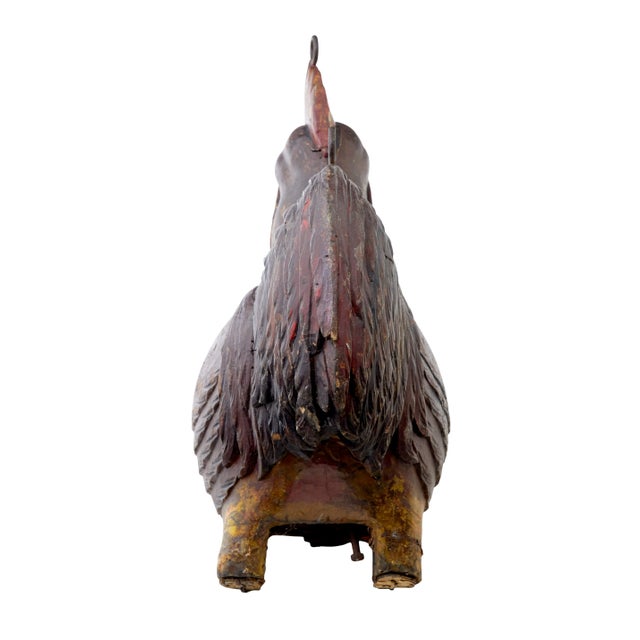 Wood 19th Century French Carved Wood Rooster Shop Display, 1880s For Sale - Image 7 of 8