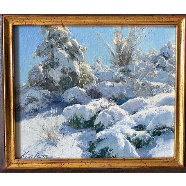 Original Oil on Board dated 2012 and entitled "Heavy Snows" Oil on Board Signed front and back by Bill Anton (born 1957....