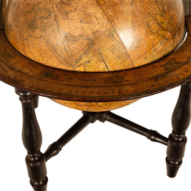 Antique Pair Georgian Terrestrial & Celestial Globes on Stands, Signed J. & W. Cary, 1802 and T. M. Bardin 1800 For Sale - Image 15 of 18