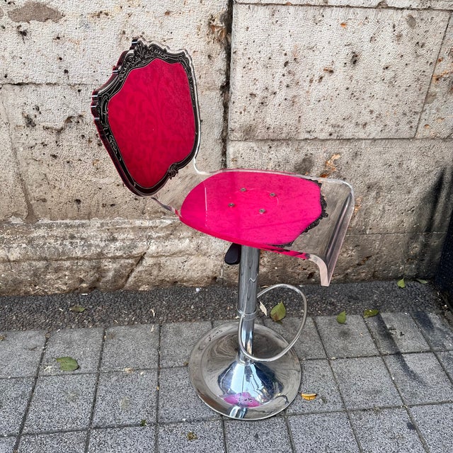 Neo-Baroque Stool in Acrylic Glass from Acrila, France, 2000s For Sale - Image 9 of 18