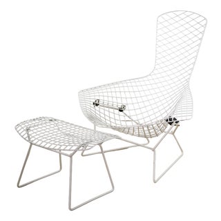 Set of Bird Chair with Ottoman by Harry Bertoia for Knoll International, 1980s For Sale