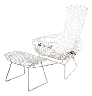 Set of Bird Chair with Ottoman by Harry Bertoia for Knoll International, 1980s