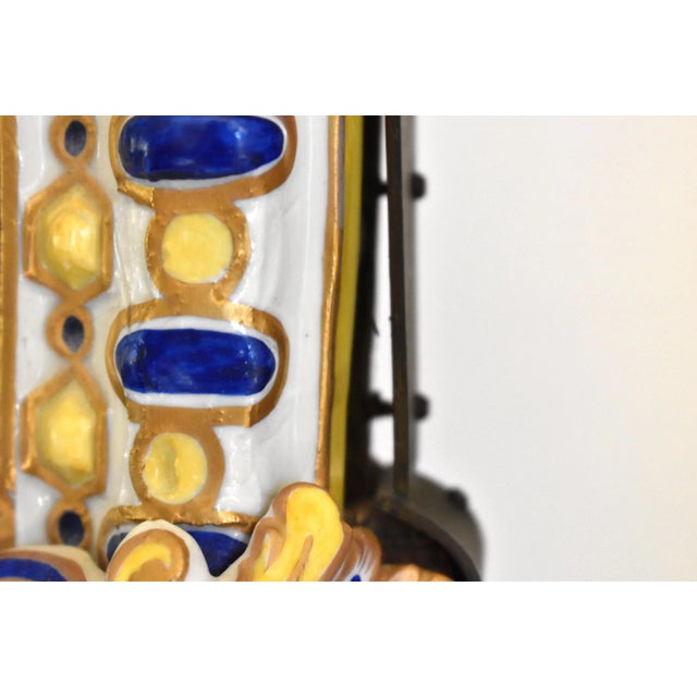 C. 1850 German Porcelain Vanity Mirror With Candle Holders For Sale - Image 11 of 12