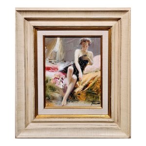 Giuseppe Pino - Young Girl Inner Thoughts - Oil Painting