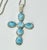 1970s Vintage Southwestern Boho Chic Religious Blue Larimar & Sterling Cross Pendant Necklace - 23” For Sale - Image 10 of 15