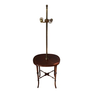 Hollywood Regency Faux Bamboo Table Floor Lamp For Sale