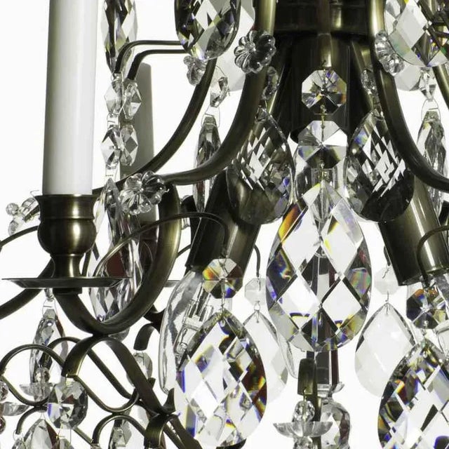 Not Yet Made - Made To Order Classic Dark Brass 6 Arm Baroque Style Chandelier With Almond Crystals For Sale - Image 5 of 6