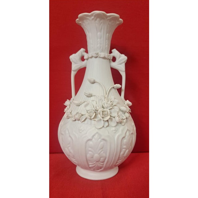 Biscuit Porcelain Vase, 1980s For Sale - Image 9 of 9