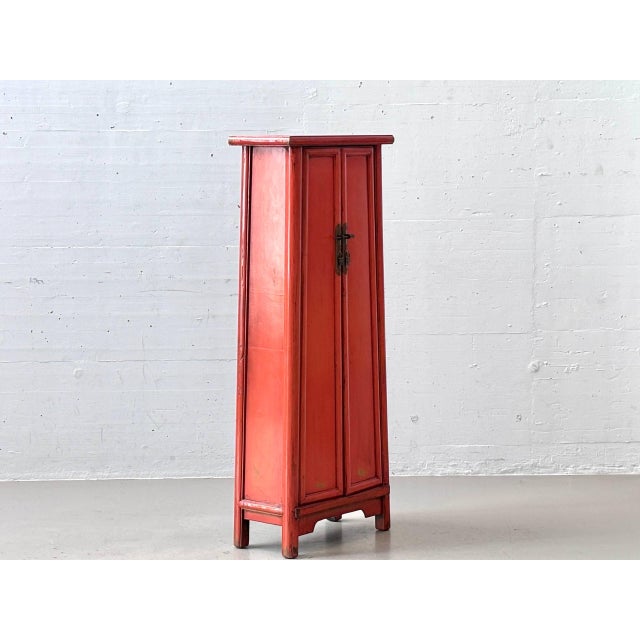 Chinese Wedding Cabinet in Red For Sale - Image 12 of 16
