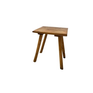 Handcrafted Oak Stool, 1960s For Sale