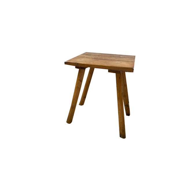 Handcrafted Oak Stool, 1960s For Sale