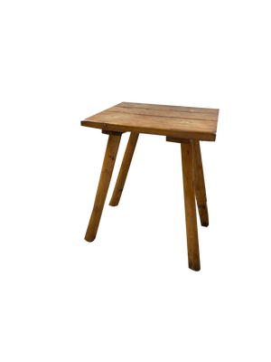 Handcrafted Oak Stool, 1960s