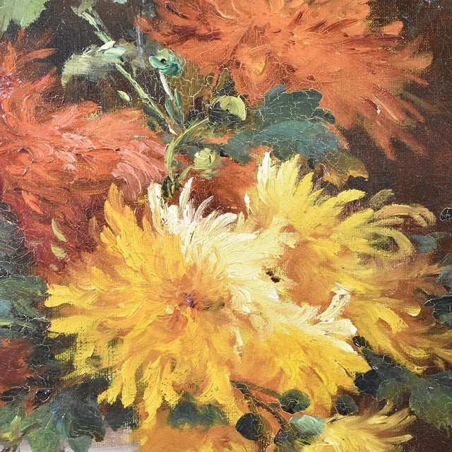 P. Valmon, Dahlias, Oil on Canvas, 19th Century, Framed For Sale - Image 7 of 10