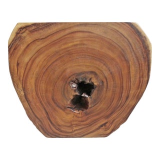 Organic Modern Monkey Pod Side Table For Sale