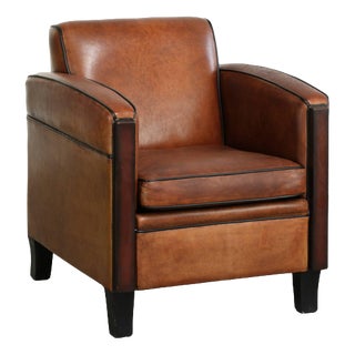 Vintage Art Deco Sheepskin Armchair For Sale