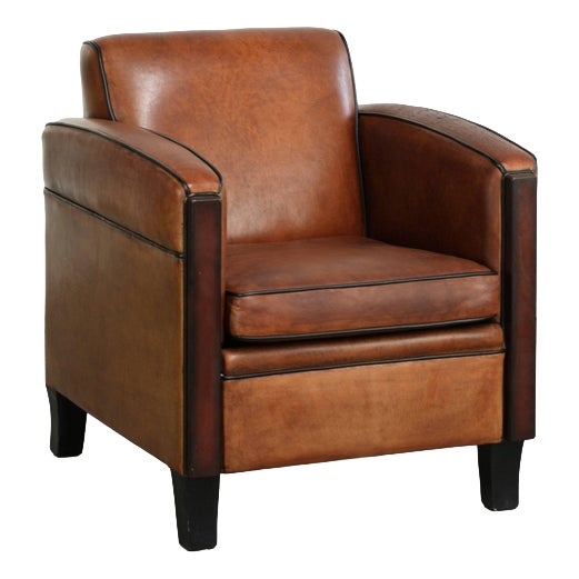 Vintage Art Deco Sheepskin Armchair For Sale