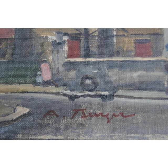 Contemporary Mid 20th Century "The Church" Impressionist Style Landscape Oil Painting by Antoine Burger For Sale - Image 3 of 11