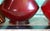 1920s Pair of Red Glass Art Deco Table Lamps With Orange Pleated Lampshades For Sale - Image 12 of 18
