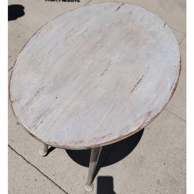 Mid 20th Century 20thc White Painted Queen Ann Style Side Table For Sale - Image 5 of 7