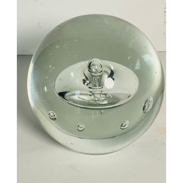 6” Large Vintage Controlled Bubble Paperweight For Sale - Image 4 of 6