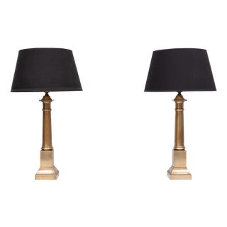 Doric Column Table Lamps in Bronze, France, 1960s, Set of 2 For Sale