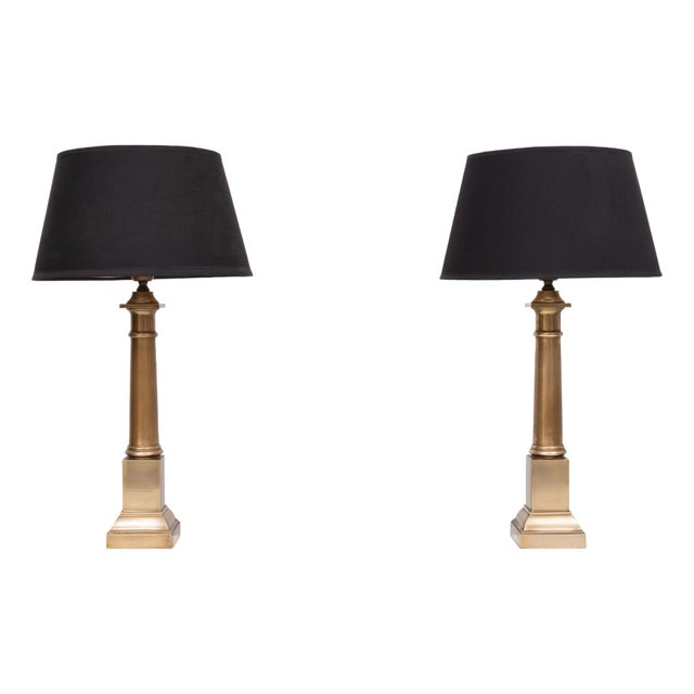 Doric Column Table Lamps in Bronze, France, 1960s, Set of 2 For Sale