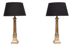 Doric Column Table Lamps in Bronze, France, 1960s, Set of 2