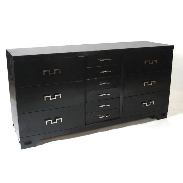Mid-Century Modern Mid-Century Black Laquered Sideboard Dresser For Sale - Image 3 of 6