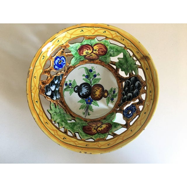 20th Century Decorative Flowers Ceramic Bowl For Sale - Image 4 of 5