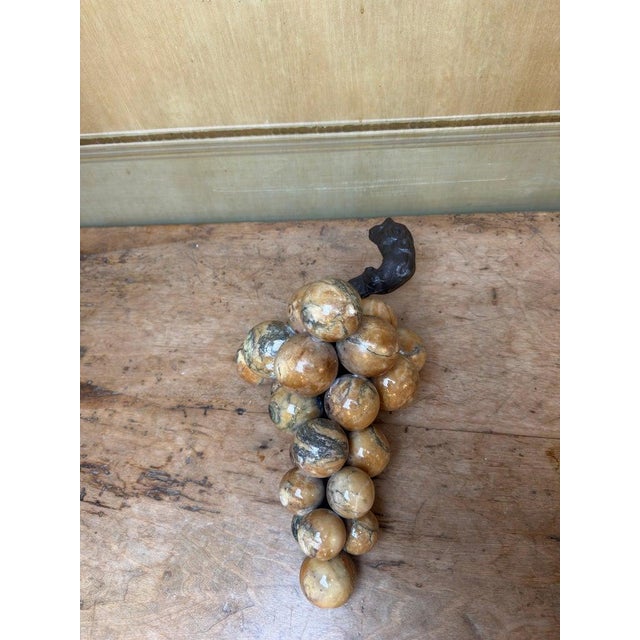 Chocolate Large Vintage Italian Alabaster Grape Cluster Sculpture For Sale - Image 8 of 11