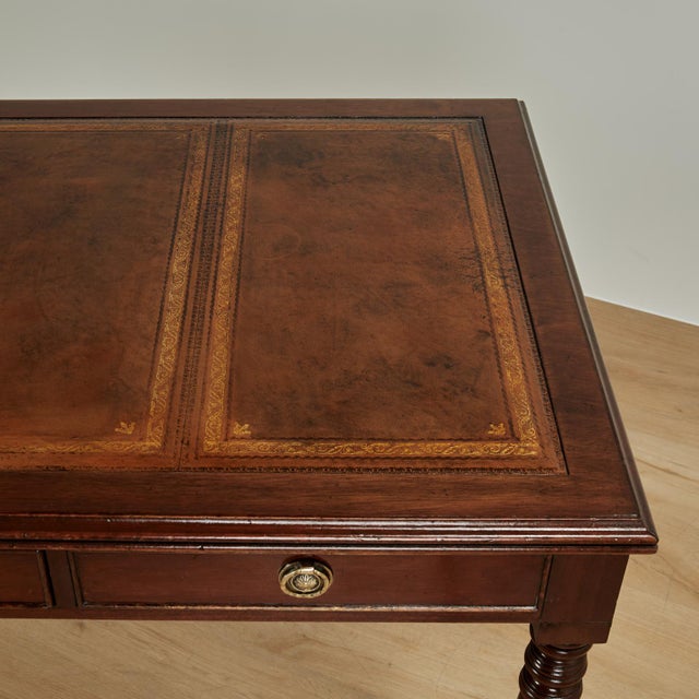 Antique English Leather Top Desk For Sale - Image 9 of 16