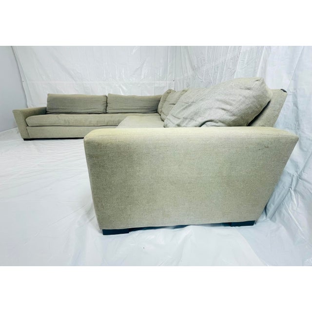 Restoration Hardware Restoration Hardware Linen 2-Piece Sectional Sofa, Modern Rh Corner Couch For Sale - Image 4 of 18