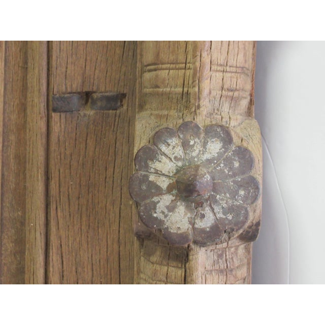 Vintage C1870's - C.1910's Imported Moroccan Large Hand Honed and Carved Wood & Iron Forged Doors - a Pair For Sale - Image 10 of 13