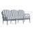 Brown Jordan Calcutta Sofa in Sapphire with Sapphire Stripe and Sea Salt Welt Cushions For Sale
